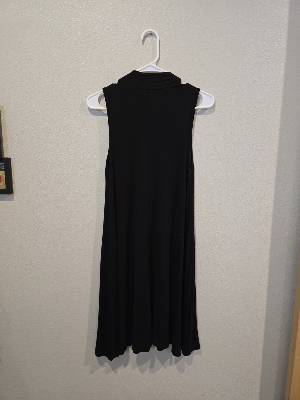 Black Sleeveless Maxi Dress with Colorful Feather Motif - Picture 4 of 4